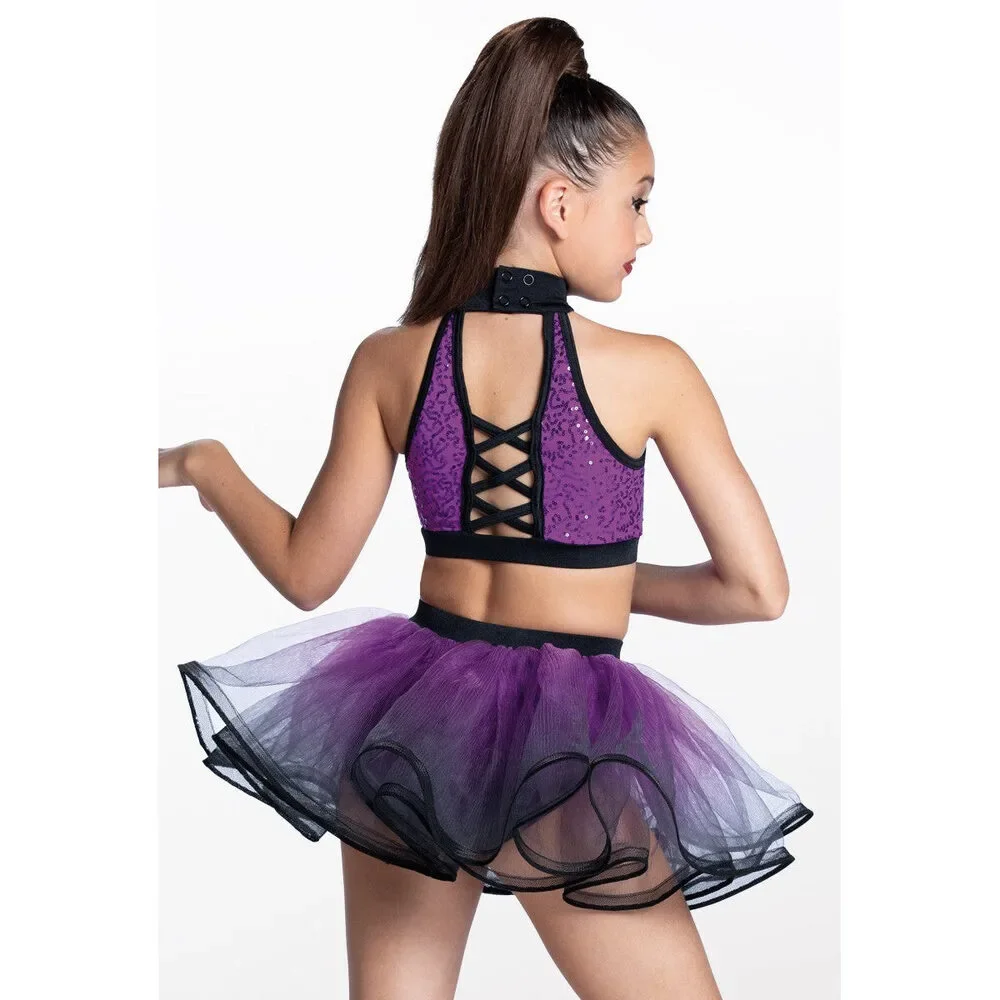 Pre-Owned Dance Costume Weissman NV13190 6X-7 Child Pink Tutu Jazz Sequin